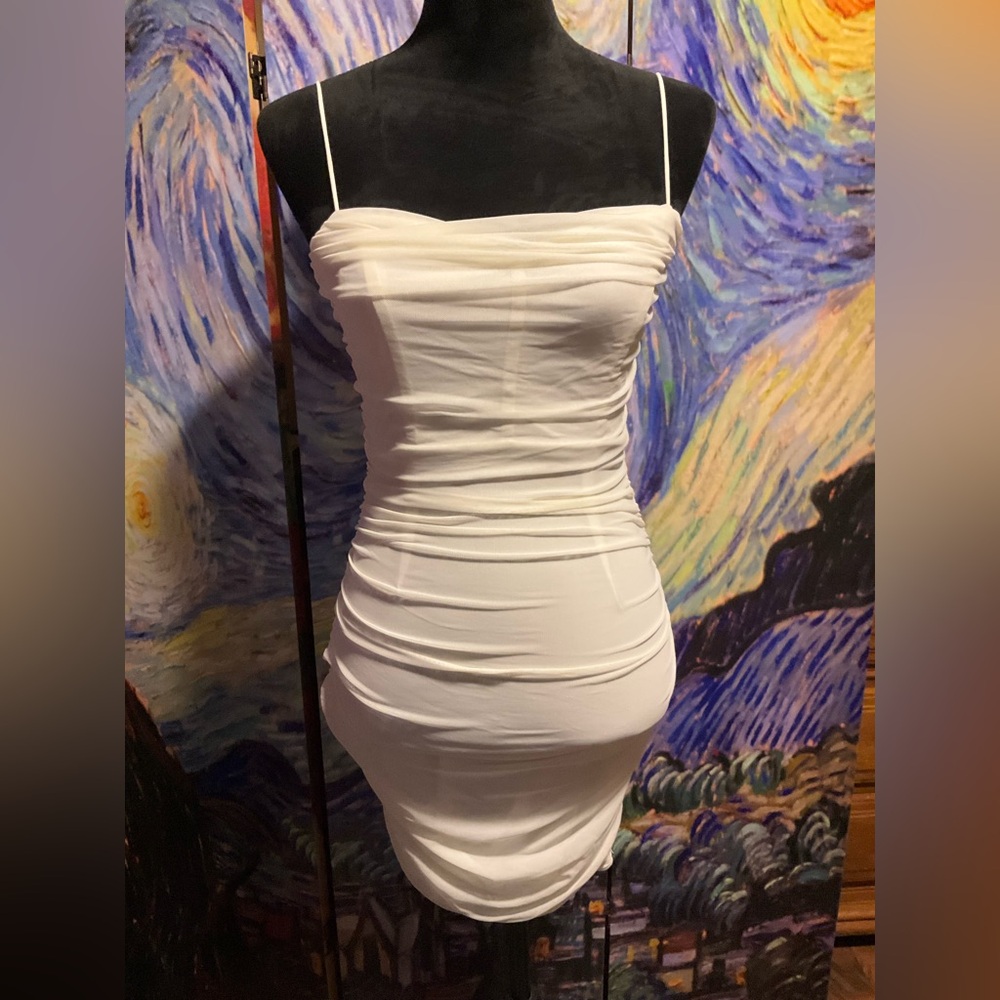 Princess Polly size 6 white spaghetti strap dress